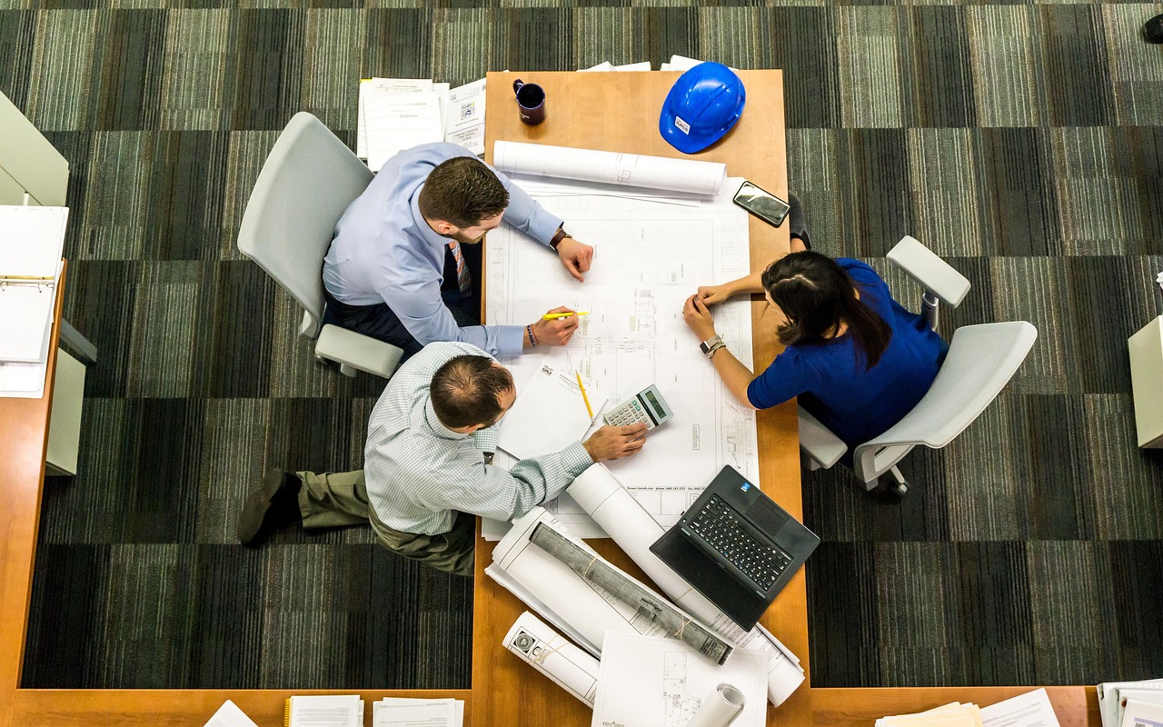 Business professionals collaborating